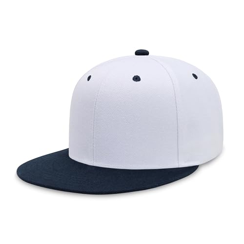 Image of CHOK.LIDS Flat Bill Visor Classic Snapback Hat Blank Adjustable Brim High Top End Trendy Color Style Plain Tone Baseball Cap