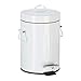 Relaxdays Pattumiera Vintage con Pedale, Cestino per la Spazzatura per Bagno e Cucina, Bianco, 3 Litri