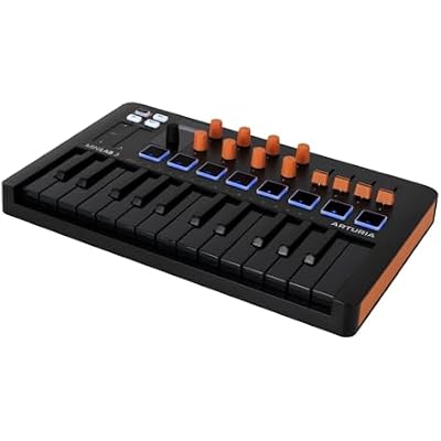 Arturia MiniLab 3 Compact MIDI Keyboard and Pad Controller | Orange Bundle with 6ft MIDI Cable + Microfiber Cleaning Cloth (3 Item)