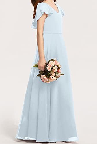 Galawaqe Kids Junior Bridesmaid Dresses Chiffon Flower Girl Dress For Teen Girl Long Party Pageant Gowns #TOP2