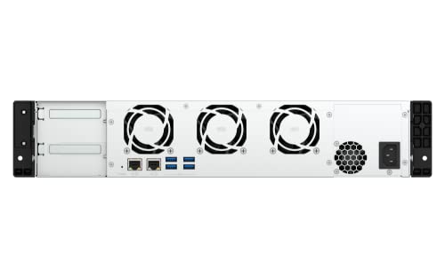 Image of QNAP TS-855eU-RP-8G-US 8 Bay High-Speed 2U Short-Depth rackmount NAS with Dual-2.5GbE, Intel Atom CPU, Redundant 300W PSU, 8GB DDR4 Memory and 8-core Computing Power (Diskless)