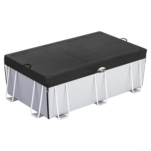 Hosrivae Cubierta rectangular para alberca para verano e invierno, tela Oxford 210D con revestimiento impermeable, resistente a los rayos UV, al polvo, al calor, resistente, para piscinas de 5 x 8