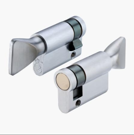 Kooples Hardware Euro V5 Euro Profile Single Turn Cylinder – 5-Pin Thumbturn and Blank End – Keyless One-Sided Operation – Fixings Included (PVD Bronze, 55mm)