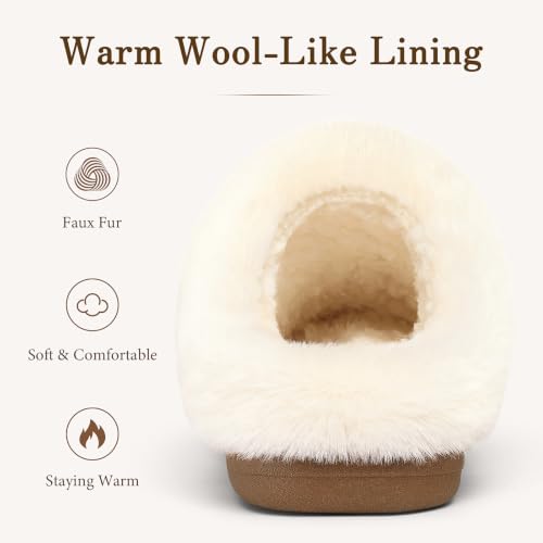 Image of Evshine Women's Memory Foam Fuzzy Slippers Cozy House Shoes