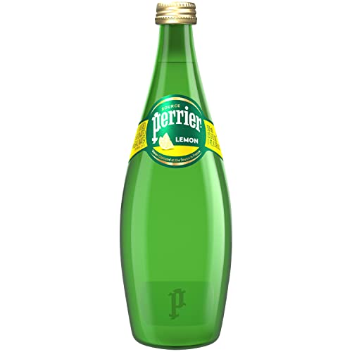 Perrier Lemon Flavored Carbonated Mineral Water, 25.3 Fl Oz Glass Bottle