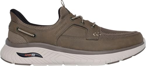 Skechers - Mens Relaxed Fit: Arch Crosser - Dermot Slip On Shoes, Color Khaki, Size: 12 M US4