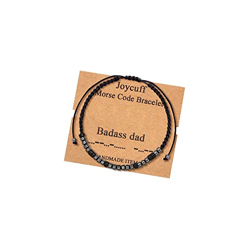 Joycuff Dad Gifts For Men Birthday Valentine's Morse Code Bracelets For Men From Daughter Son Secret Message Father's Day Gifts Funny Men's Jewelry Adjustable Bracelets For Father #TOP18