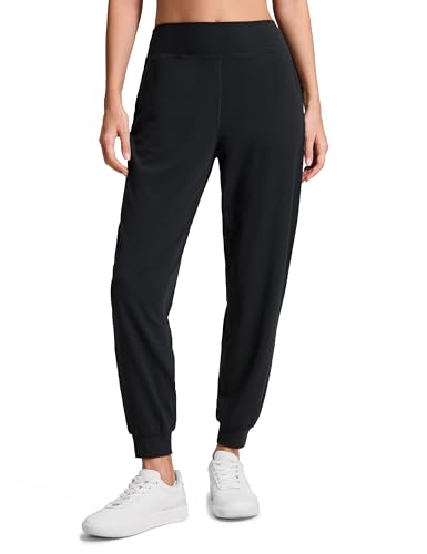 CRZ YOGA Butterluxe High Waisted Joggers for Women 28 - Casual Lounge Workout Yoga Pants with Pockets Black Medium