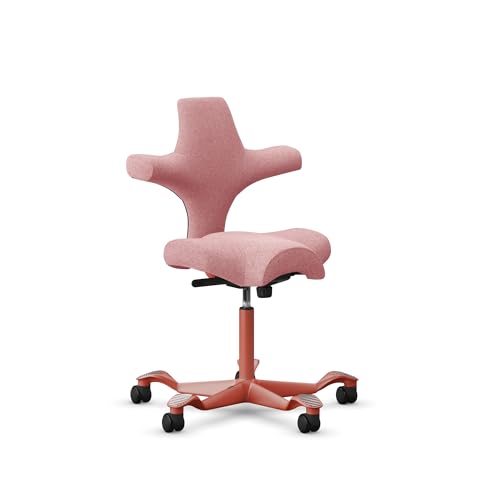 Image of HAG Capisco Sit to Stand Chair-Blush Rose Frame-Upholstered Pink Blush