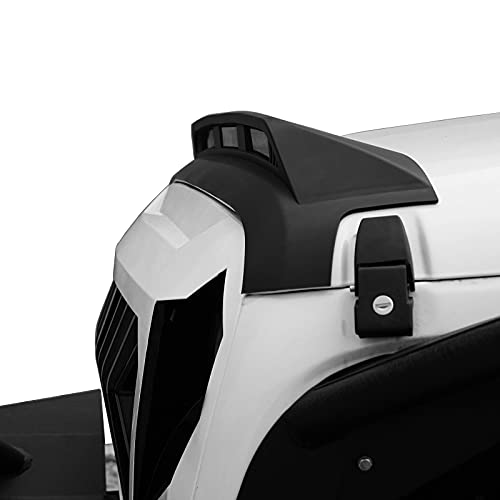 Hooke Road Wrangler Hood Protector Bug Deflector Guard w/Bright Amber Lights Compatible with Jeep Wrangler JK 07-18