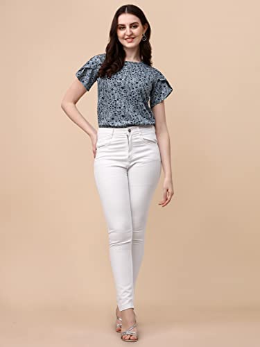 Image of Wedani Women's Casual Short Sleeves Round Neck Foral Regular Fit Top