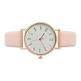 Generico Orologio da polso con cinturino in pelle PU - Orologio da polso analogico, precisi e impermeabili, per lavoro, scuola, pendolarismo, viaggio quotidiano, Ragazze, Studenti, Fidanzate da