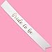 Funky Junque Glitter Bride to Be Sash Sparkly Double Layered Bridal Shower and Bachelorette Party Favor Accessory with Gold Safety Pin - Bride to Be (White)