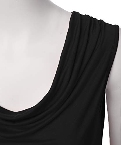 Women's Cowl Neck Ruched Draped Sleeveless Stretchy Blouse Casual Tank Top (Made in USA)4
