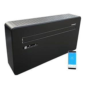 AirExchange - Wand-Monoblock-Klimaanlage-... 4-in-1 Klimaanlage ohne Außengerät, Heizen, Kühlen, Entfeuchten, Reinigen, 12.000 BTU, bis 80 m², R290, SCHWARZ