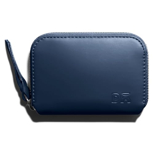 Image of DailyObjects Ultramarine Blue Zipper Slim Card & Coin Wallet | Made with Vegan Leather Material | Carefully Handcrafted | Coin Pocket