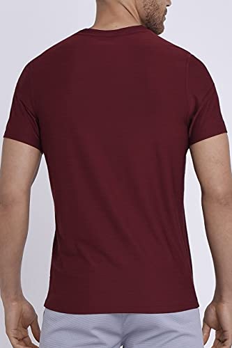 TCA Camiseta Deporte Hombre - Camiseta Tecnica Hombre de Manga Corta para Gym Correr Padel Senderismo - Camisetas Gym Hombre de Secado Rápido - Cabernet, S