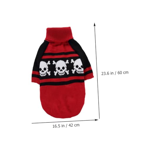 Disfraz para perro Halloween suéter calavera XL rojo miniatura 2