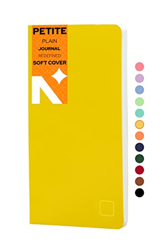 Image of NEORAH - PETITE Notebook SOFT COVER | Organiser REFILL | Unruled Notebook Journal | 100 GSM | 160 pages (Size 21.0 cm x 10.5 cm) Journaling Writing Note Taking Diary, Travellers journal- YELLOW