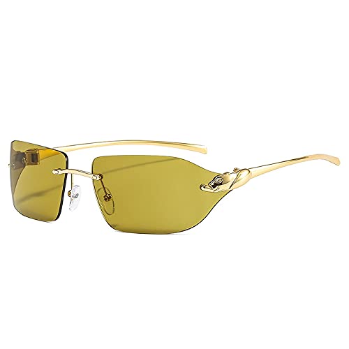 Lunettes de soleil vintage femmes verres transparents sans monture océan UV400