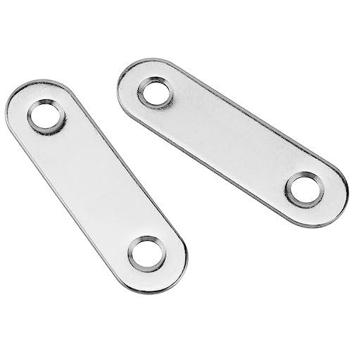 FUNSUEI 50 PCS Stainless Steel Flat Brackets, 56mm/2.2inch Small Metal Brackets Flat Straight Mounting - Image 4
