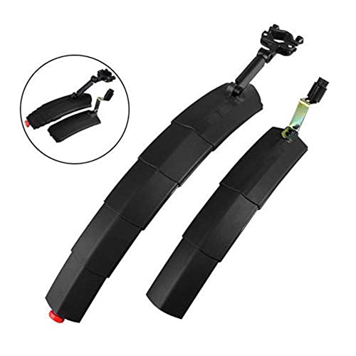Garde-Boue de vélo, Garde-Boue de vélo électrique, Ensemble de Garde-Boue télescopique Pliable avec feu arrière, Garde-Boue Avant et arrière pour VTT, pièces de Cyclisme (Noir)