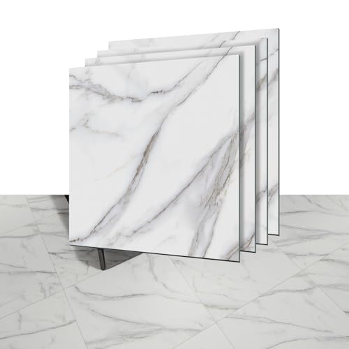 Syougen フロアタイル 大理石 接着剤不要 フローリングタイル 貼るだけ 置くだけ シール 粘着シート フロア 初心者OK 賃貸ok 防水 リノベーション DIY フローリングマット 108枚入り/ 約6畳 厚手1.5mm(304.8*304.8mm