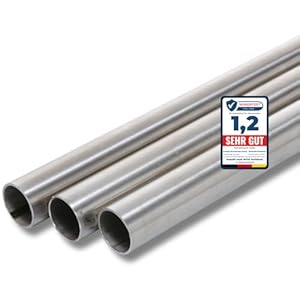 Edelstahl Rundrohr V2A, Korn 240, 2mm