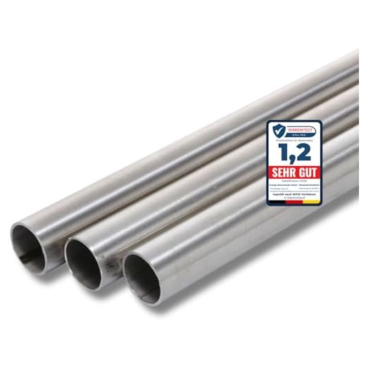 Tubo redondo/acero inoxidable/pulido Korn240 / WST 1.4301 / V2A / Grosor de la pared: 2 mm (diámetro 33,7 mm; longitud: 1200 mm)
