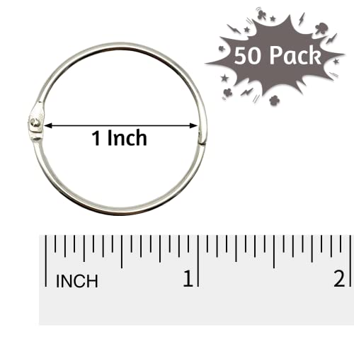 OWLKELA Binder Rings 1 Inch (50 Pack), Loose Leaf Binder Ring, Metal Book Rings, Rings for Flash Cards, Flash Card Rings, Index Card Rings, Clip Rings, Nickel Plated Steel Binder Rings, Key Rings - Image 4