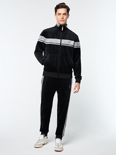 Sergio Tacchini Damarindo Velour Track Jacket- Black Beauty2