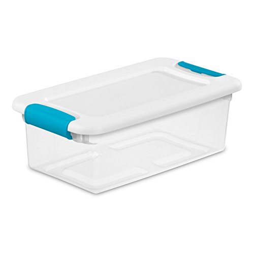 Sterilite 6 Qt./5.7 L Latching Boxes Clears, 6 Quart, White, 12 Piece
