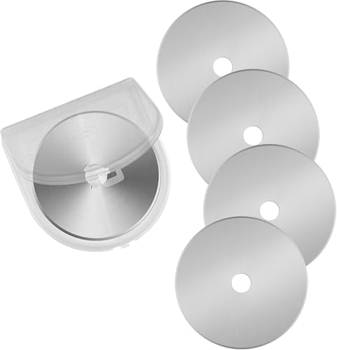 60mm Rotary Cutter Blades 5-Pack Replacement Blades Fits Fiskars OLFA Martelli Dremel Truecut DAFA for Quilting Scrapbooking Sewing Arts & Crafts Sharp and Durable Cutter Blade (silver)