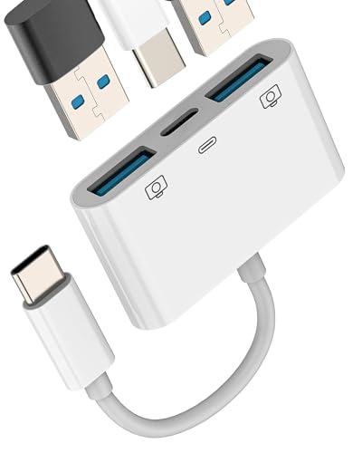 Ya en manzanajugosa.com: Adaptador USB C a Dual USB OTG 3.0 Tipo C Cargador Cable Adapter para iPhone 16 15 Pro MAX Compatible con Samsung S25 S24 S23 para iPad Conexión Tablet Conversor para Apple Datos Memoria Cámara