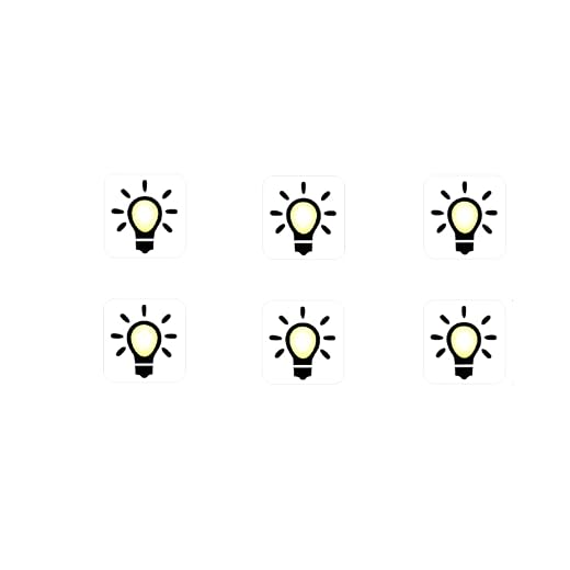 Licht Aufkleber Set mit 6 Stück Aufkleber Lichtschalter Aufkleber Symbol (RP8/1) (10 mm)