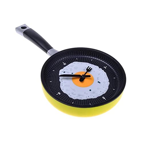 Horloge murale poêle œuf au plat au cadran lisible et design unique