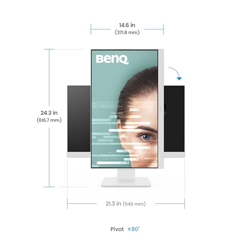 BenQ GW2486TC 24" IPS 100Hz Full HD Coding Monitor |USB-C(65W PD)| Daisy Chain| 99% sRGB| Coding Mode| Height Adjust|HDMI| DP| USB Hub| 2Wx2 Speakers| Eye Care| Noise Cancelling Microphone (White) 15 31 JcWUNZFL