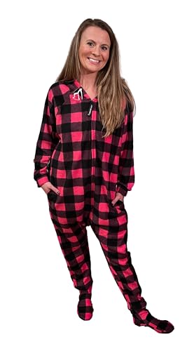 Image of Forever Lazy Footed Adult Onesies, One-Piece Pajama Jumpsuits for Men and Women, Unisex. with Detachable Feet.