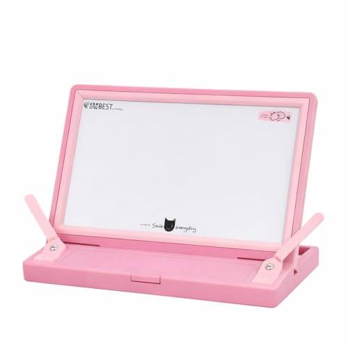 Image of WISHKEY Plastic 2 in 1 Multipurpose White Magnetic Drawing Board & Book Holder with Marker Pen, Writing Pad Educational, Learning Toy for Toddlers Boys and Girls (Pack of 1, Pink)
