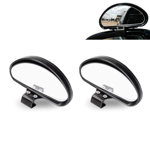 CyperFair 2 PCS Car Blind Spot Mirrors, High-definition Scratch-resistant Vehicle Reversing Aid, Adjustable Teaching Vehicle Wide-angle Rearview Mirror, for Most Cars, Trucks, SUVs (Black)