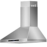 AROAN Wall Mount Range Hood with Ducted/Ductless Convertible Duct, 36 Inch 780CFM Stainless Steel Vent Hood, 4Speed…