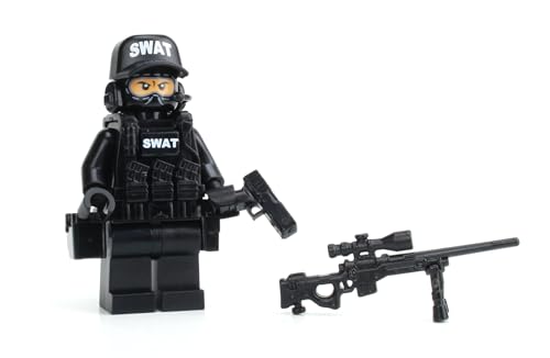 Battle Brick 1.6 Inches Tall Police SWAT Team Sniper Collectible Custom Minifigure | Genuine Police...