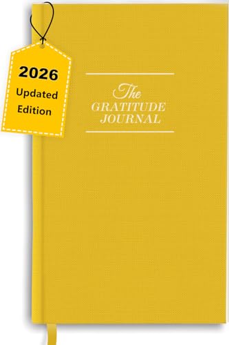 The Original Gratitude Journal with Inspiring Prompts & Quotes for Mindfulness, Reflection & Personal Growth - Daily Wellness Journal for Men & Women - Luxurious Linen Yellow Cover