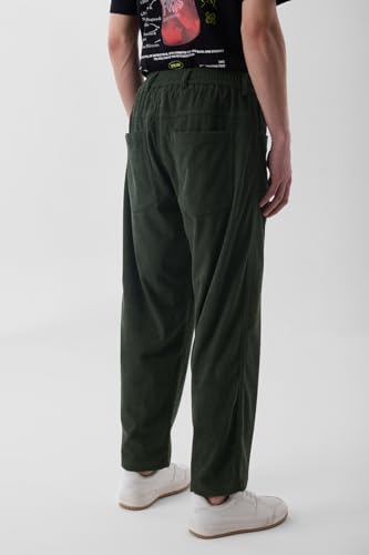 Image of SNITCH Men Cargo Pants | Relaxed Fit with Drawstring Waist & Ribbed Texture | Durable Polyester Fabric for Casual & Streetwear Style
