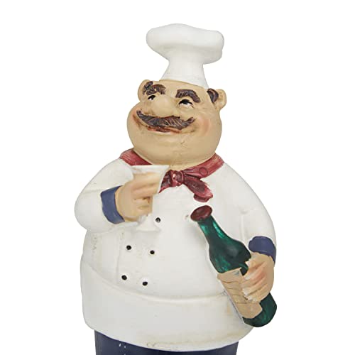 Deco 79 Polystone Chef Sculpture, Set Of 3 5", 4", 6" H, White #TOP5