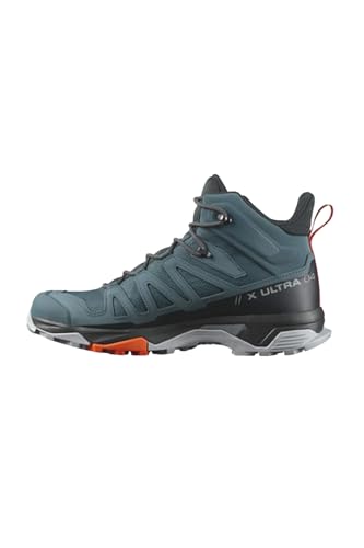 Image of Salomon Mens Salomon Men's X Ultra 4 Mid Gore-tex Hiking Boots for Men, Stargazer Black Scarlet Ibis, 9