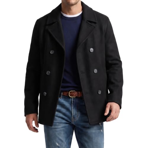 Image of Nautica Men's Wool Blend Peacoat - Double-Breasted Winter Coat, Regular, Big & Tall Sizes