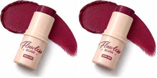 Image of Blue Heaven Flawless Blush Stick with SPF | Infused with Vit C & Hyaluronic Acid | Creamy Blush Stick for Cheeks, 6 Hr Long Lasting Tint Blush for Face Makeup, High Pigment Blusher | Deep Berry | 7.3gm