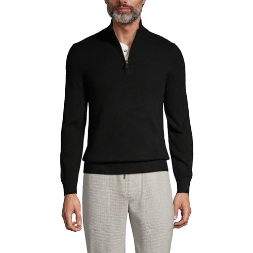 Lands' End Men's Fine Gauge Cashmere Quarter Zip
