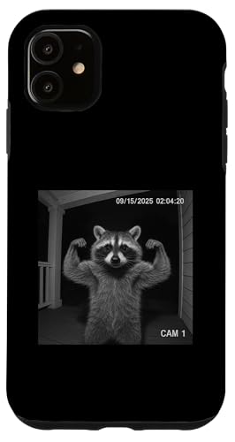 Funny Raccoon Flexing On Security Camera X}zP[X iPhone 11 p